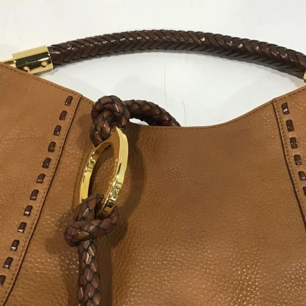 Women’s Michael Kors Elegant Tan Pebble Grain Leather Hobo Bag - Picture 2 of 5